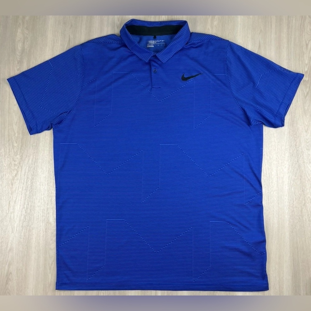 Mens Nike Golf Mobility Jaquard Golf Polo Shirt Blue Size 2XL 833105-512